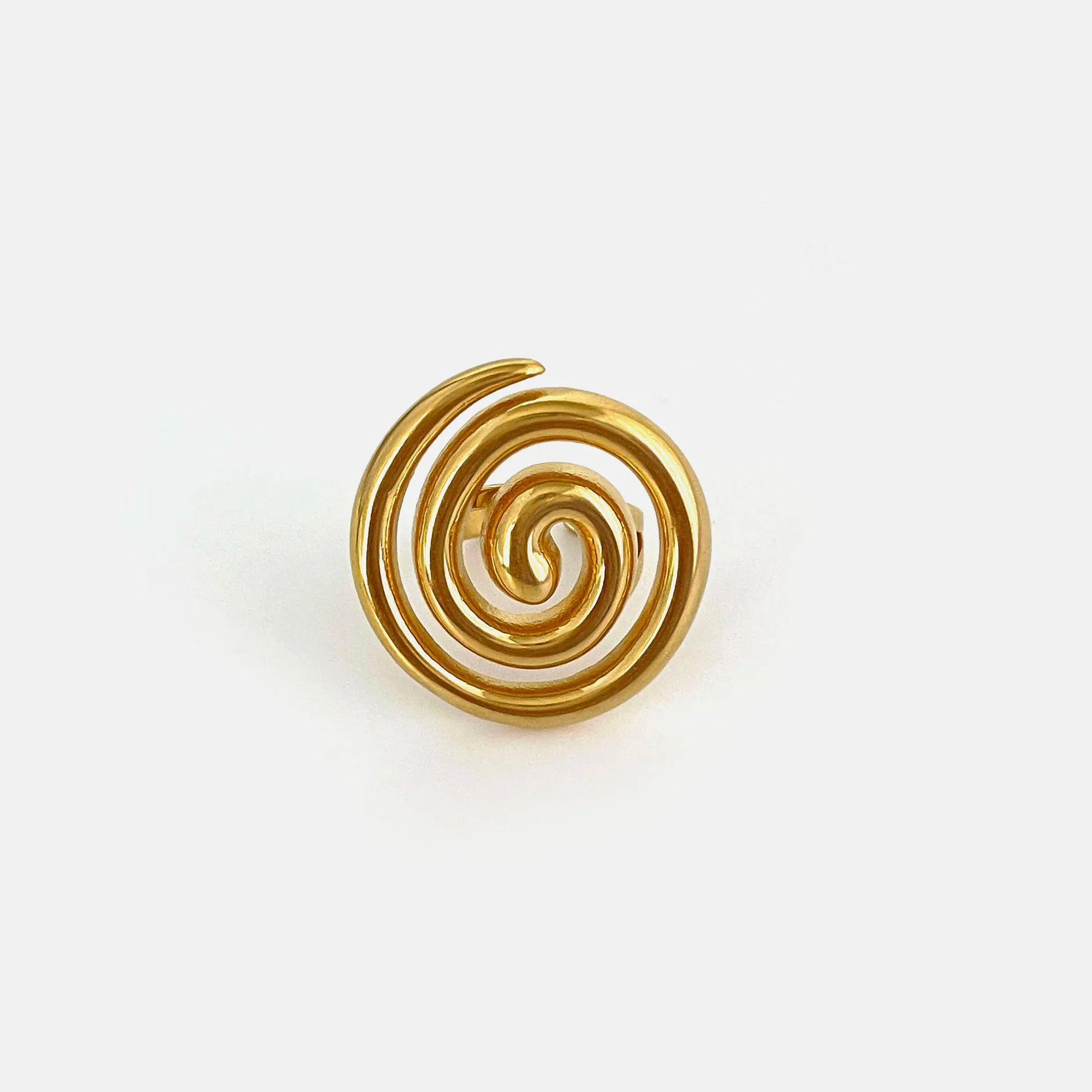 Anel Aberto Croissant e Concha com Banho Ouro 18K