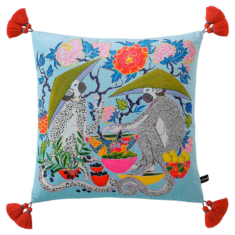 All-Seeing Eye Cosy Throw Cushion Cover Retro Boho Big Yellow Pupil Celestial Alchemy Cosmic Symbol Pillow Case Velvet Home Deco