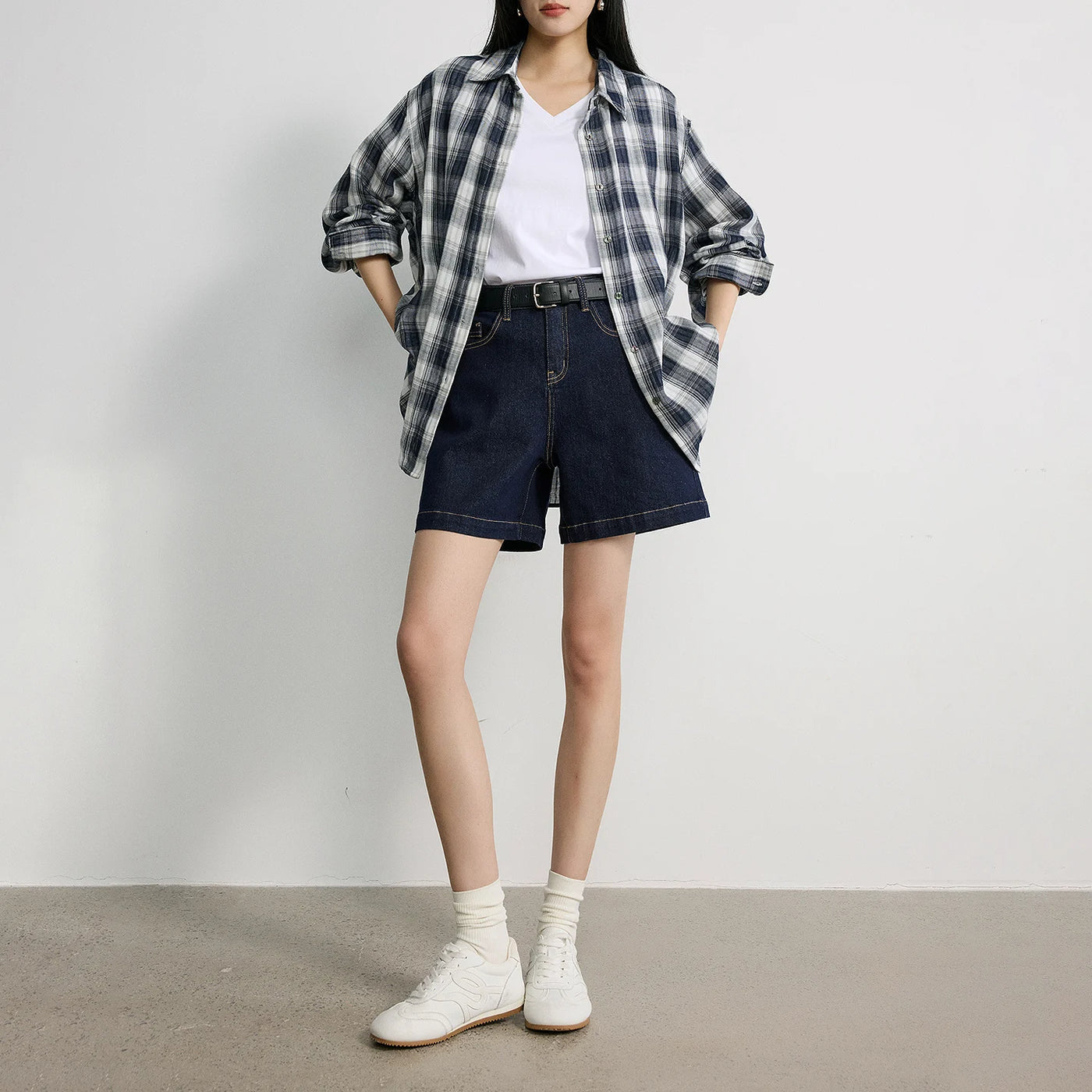 Shorts Jeans Feminino Wide Leg com Elastano