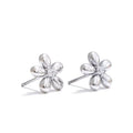 Yhpup Hot Style Stainless Steel Zirconia Flower Pendant Necklace Bracelet Bangle Earrings 18K Plated Golden Versatile Jewelry YH5355A P-Earrings