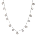 Colar Feminino Gota com Zircônias Coloridas em Aço Inoxidável 4 Prata com Zircônia Branca