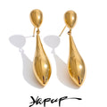 Yhpup Charm Polished Stainless Steel Water Drop Statement Earrings Gold & Platinum Plated Rust Proof Office Temperament Jewelry