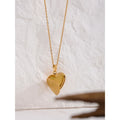 Yhpup Heart Stainless Steel Pendant Drop Necklace Waterproof Friend Photo Picture Frame Locket Charm Necklace Jewelry Gift