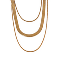 Colar Feminino de Camadas Gota em Aço Inoxidável 6 YH3518A Gold