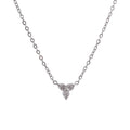 Colar Feminino Flor com Zircônia em Aço Inoxidável 2 Prata