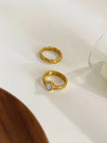 Anel Oval com Madrepérola e Banho Ouro 18K