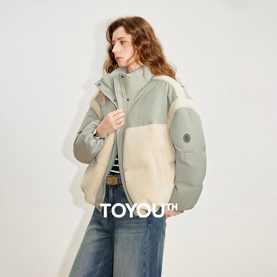 Jaqueta Puffer Feminina Leve com Fleece e Tecido Oxford