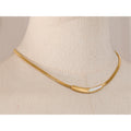 Yhpup Exquisite Chain Stainless Steel Natural Shell Collar Necklace Tarnish Resistant 18K PVD Plated Stylish Daily Jewelry Gift