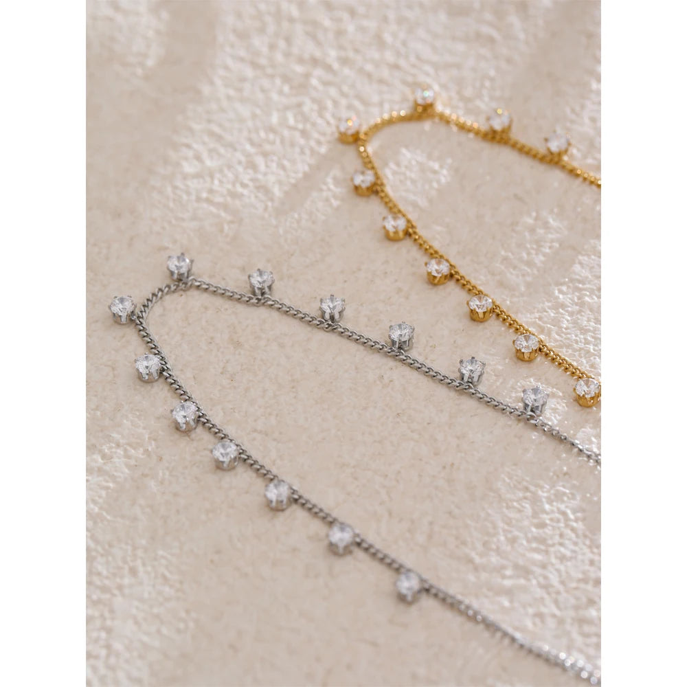 Colar Feminino Gota com Zircônia em Aço Inoxidável 8