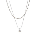 Colar de Camadas Redondo com Contas decorativas YH5095A Platinum