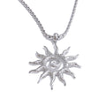 Yhpup New Popular Stainless Steel Sun Drop Necklace Hoop Earrings for Women Tarnish Resistant Charm Jewelry Set Accessories Gift Necklace Platinum