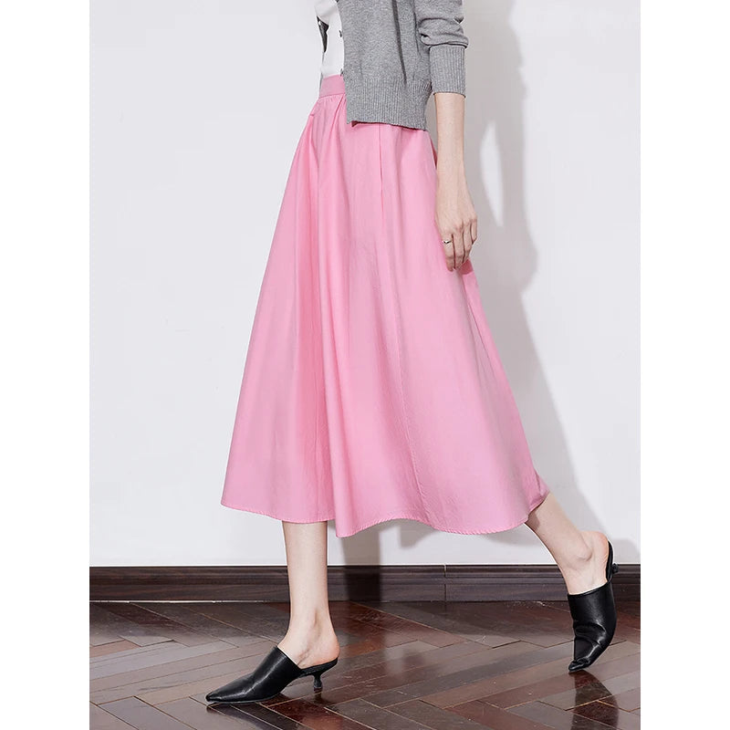 Saia Midi Feminina Plissada