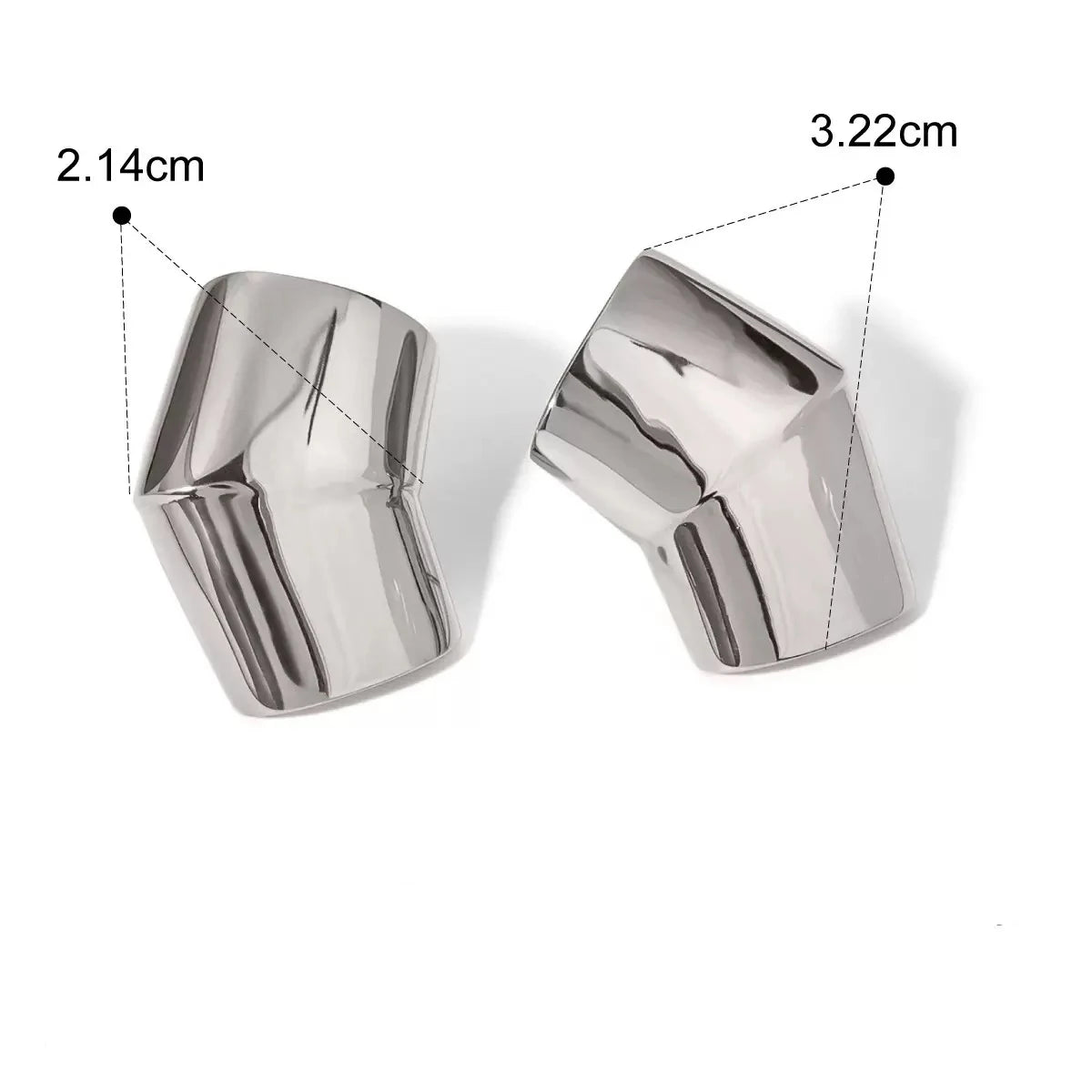 Brinco de Pino Irregular Polido com Banho Ouro 18K