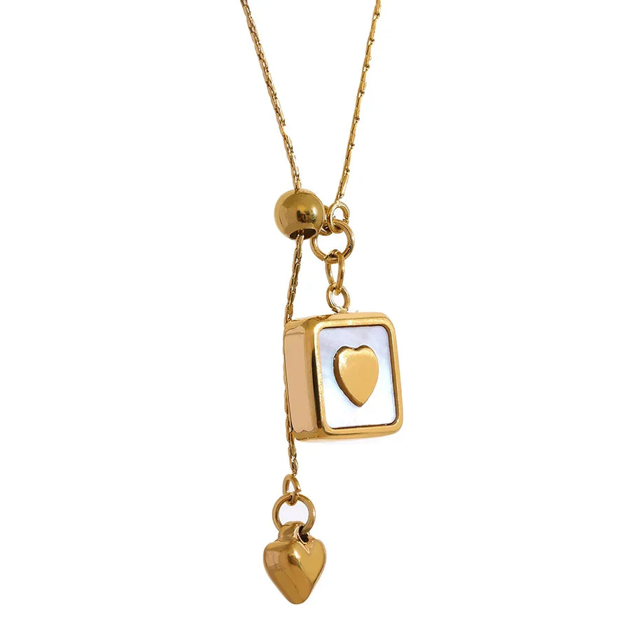 Colar Feminino Coração em Aço Inoxidável 2 YH571A Gold