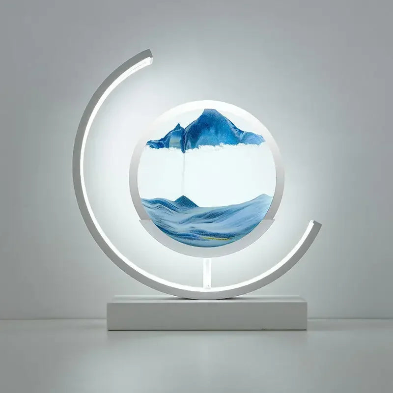 Luminária Home Art Decorativa LED Mountains Branca | Delamantina White Base-Blue