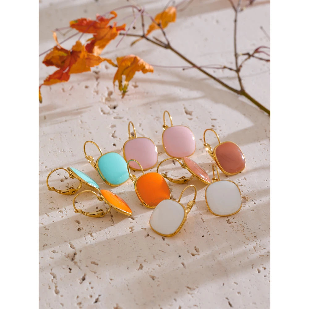 Brinco de Argola Quadrada Candy Color