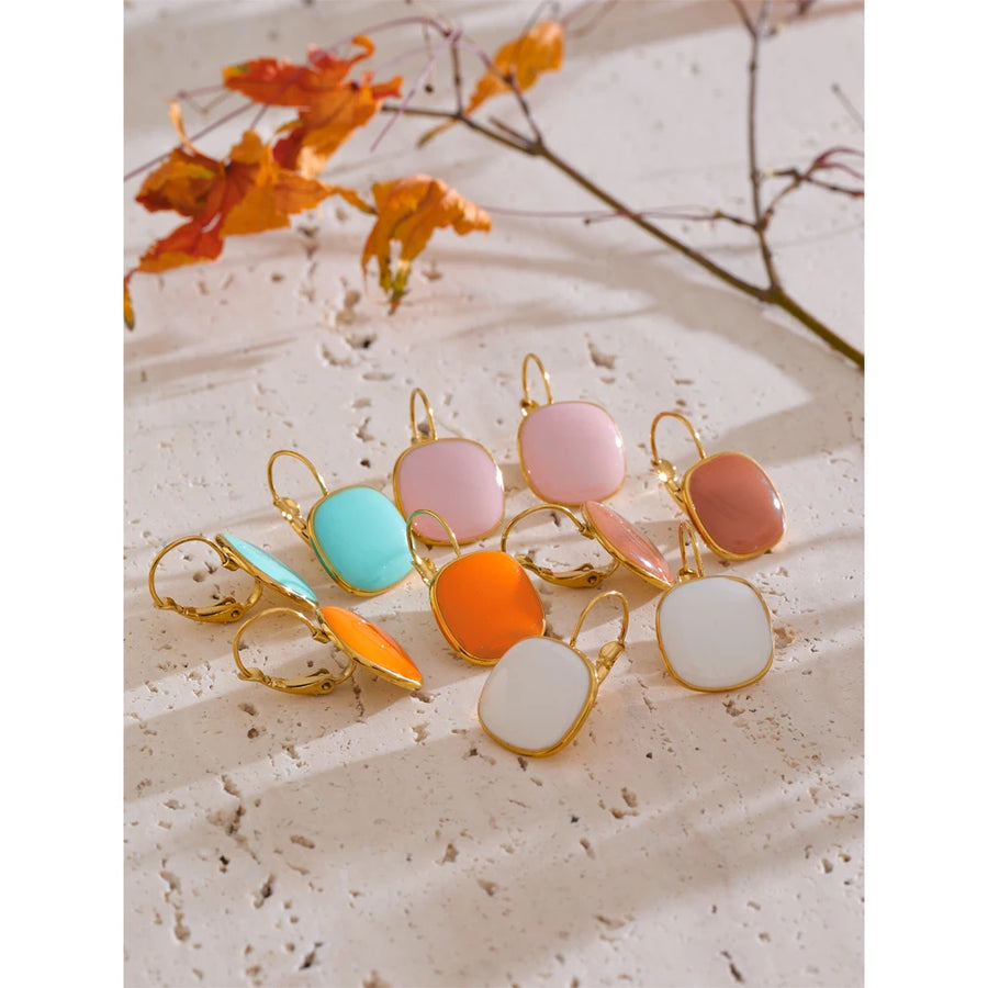 Brinco de Argola Quadrada Candy Color