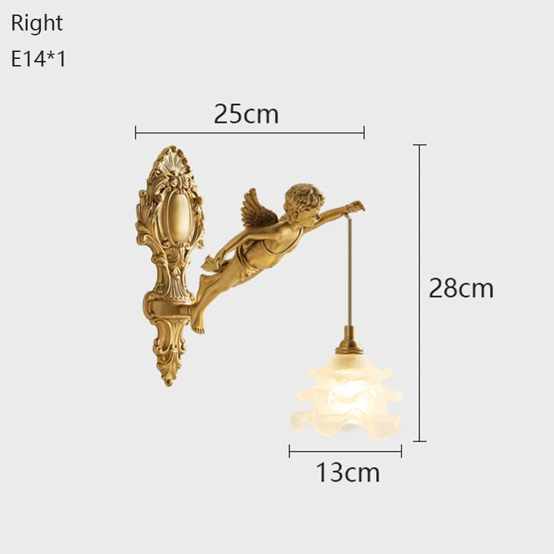 Luminária Francesa Angelical de Cristal e Bronze | Delamantina Flor à Direita