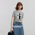 Blusa de Tricô Manga Curta com Bordado Divertido