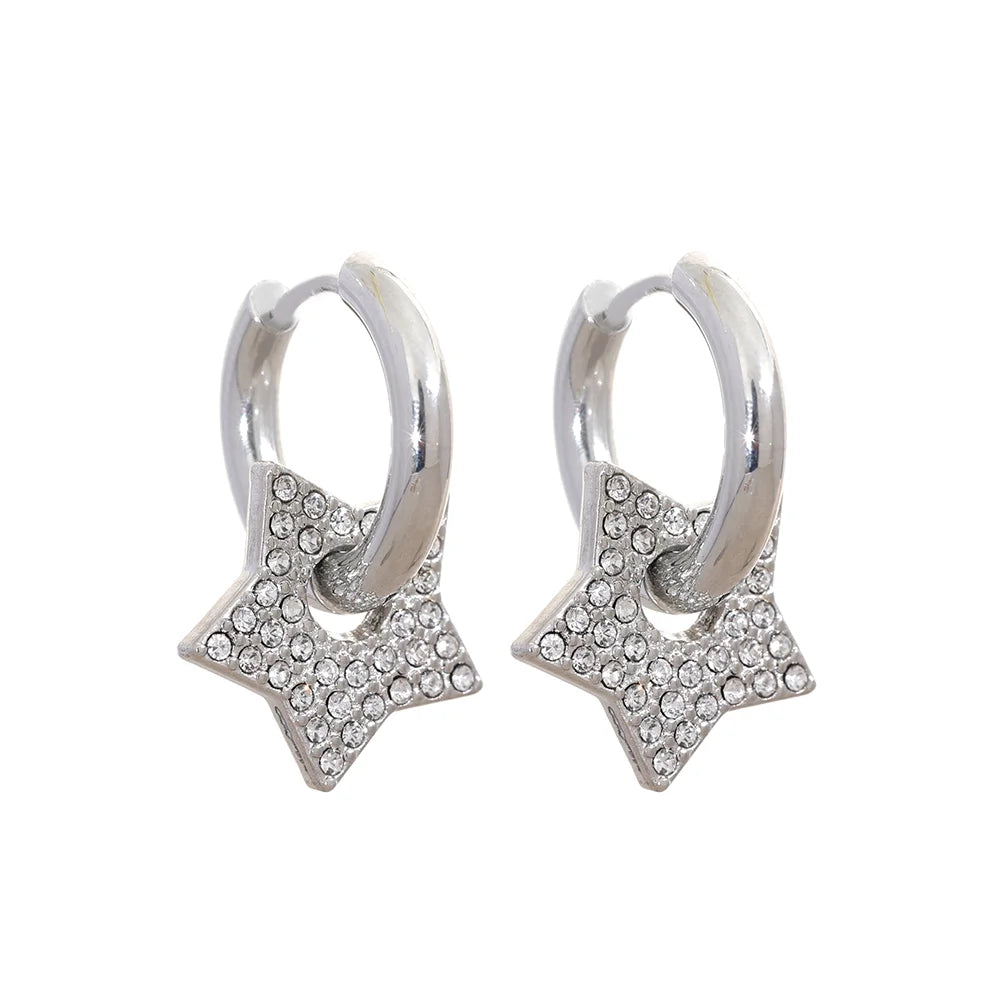 Brinco de Argola Estrela com Zircônia