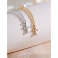 Colar Feminino Cruz com Zircônia em Aço Inoxidável 6
