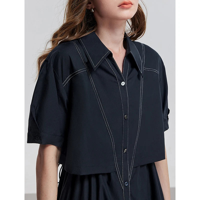 Vestido Chemise Midi Solto de Liocel