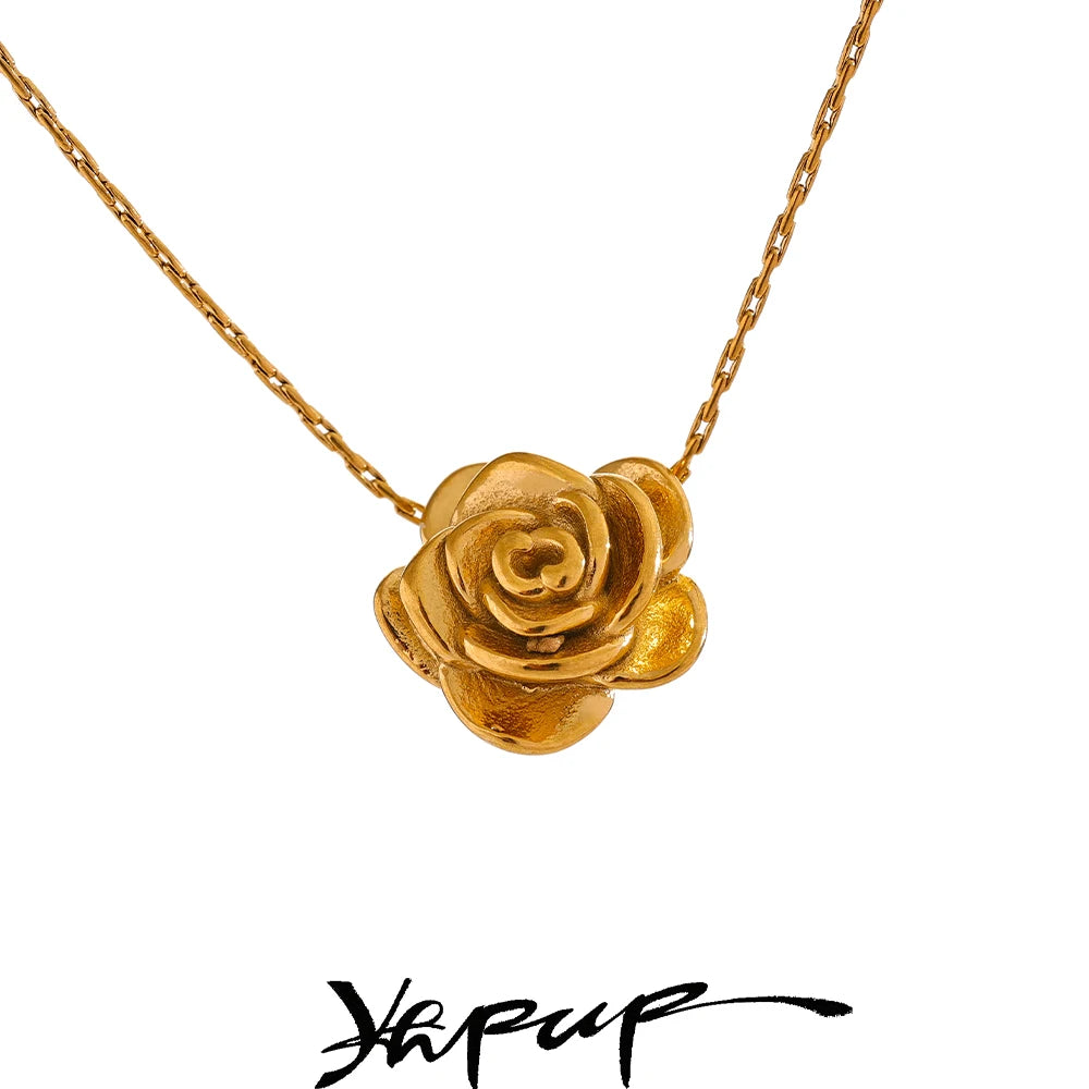 Colar Feminino Flor em Aço Inoxidável 3