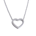 Colar Feminino Coração com Zircônia em Aço Inoxidável 4 Prata