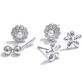 Yhpup Exquisite Zirconia Flower Stacked Up Stud Earrings Set New Arrivals Stainless Steel Fashion Jewelry Prevent Allergy