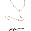 Yhpup Minimalist 316L Stainless Steel Heart Love Chain Long Drop Necklace Summer Holiday Beach Wear Charm Jewelry