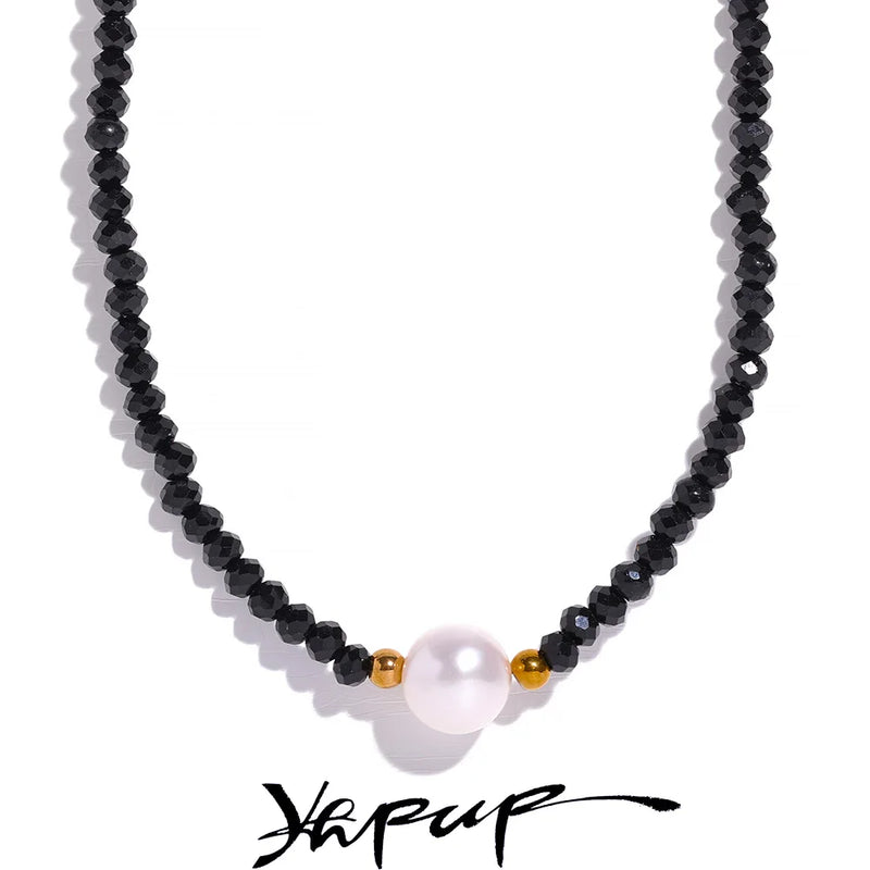 Gota em Colar Feminino com Pérola de Aço Inoxidável