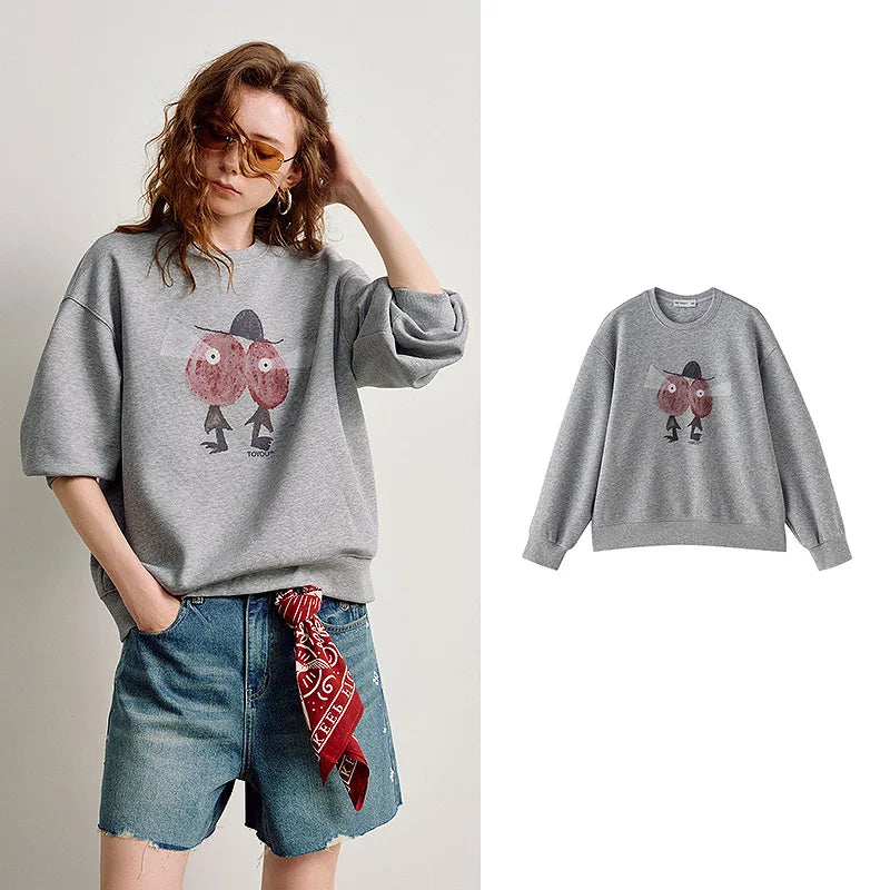 Moletom Feminino com Estampa de Coração Divertida