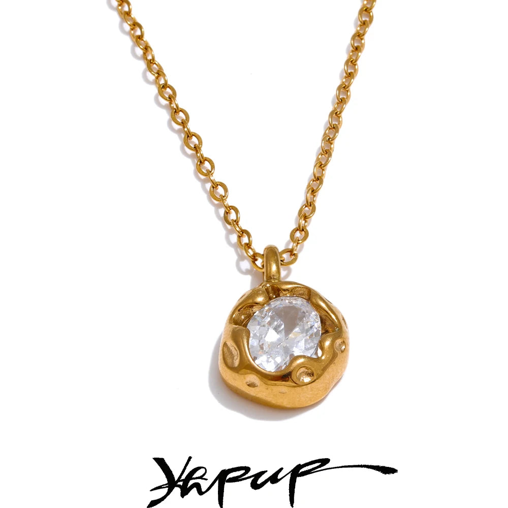 Colar Feminino Gota com Zircônia em Aço Inoxidável 6