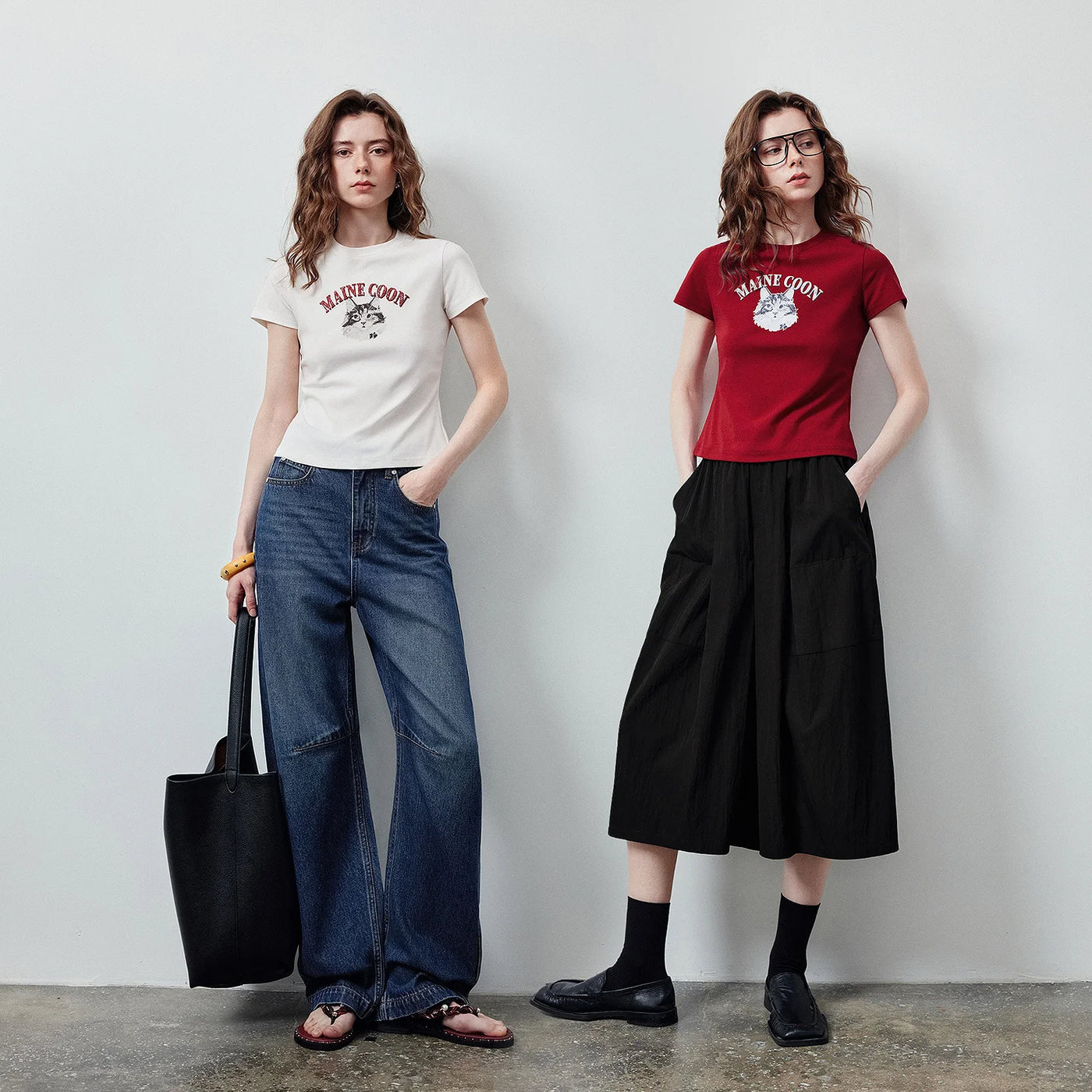 Camiseta Feminina Slim com Estampa de Gato Retrô