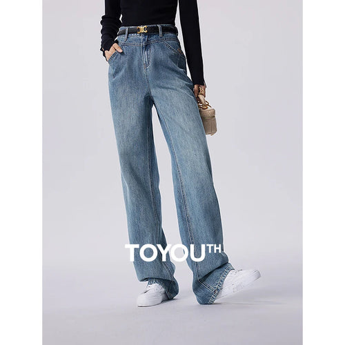 Calça Jeans Feminina Wide Leg com Bordado