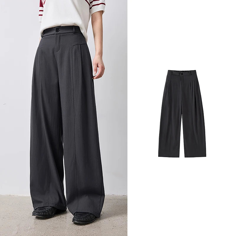 Calça Pantalona Feminina Texturizada com Pregas 3D