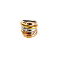 Anel Espiral Irregular Minimalista em Aço Inoxidável
