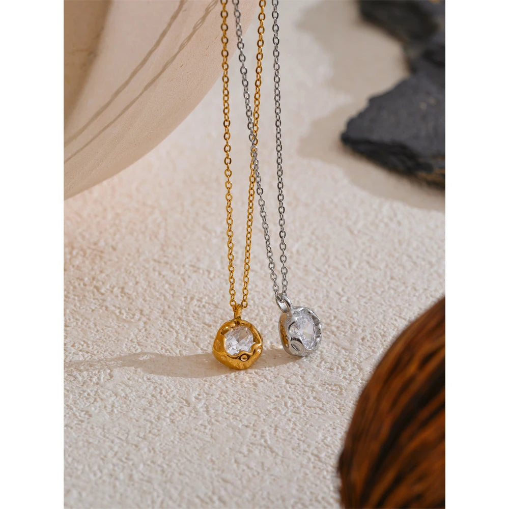 Colar Feminino Gota com Zircônia em Aço Inoxidável 6