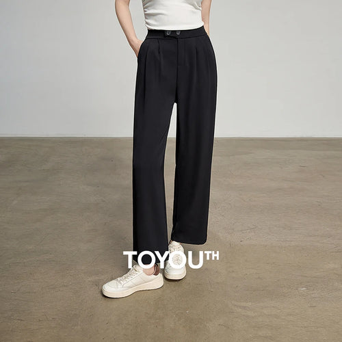 Calça Alfaiataria Feminina Wide Leg Cintura Alta