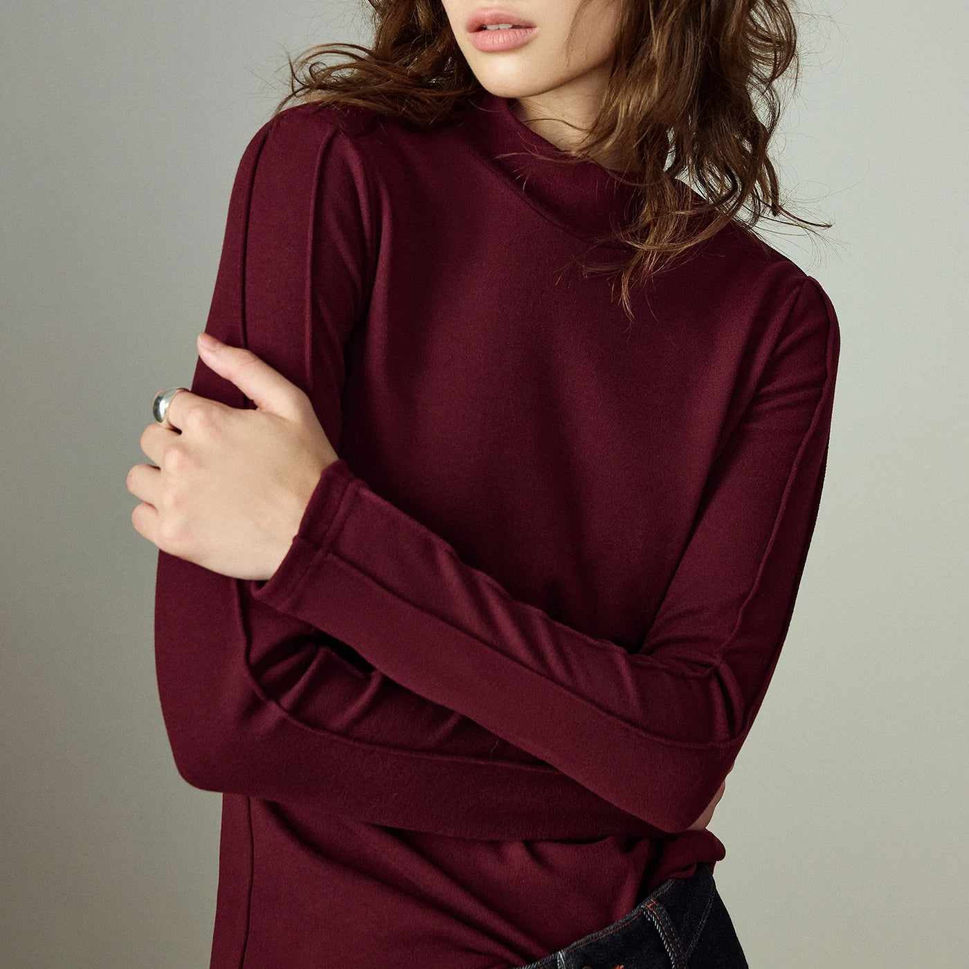 Blusa Feminina Térmica Aveludada com Gola Alta