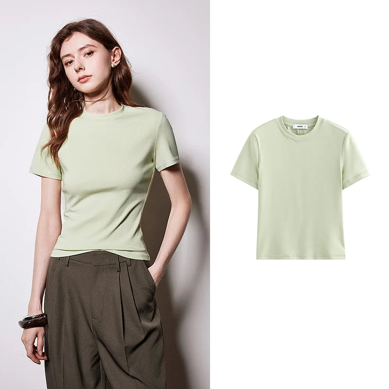 Camiseta Feminina Cropped Slim de Liocel Branca