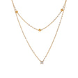 Colar Feminino de Camadas Gota com Zircônia em Aço Inoxidável 3