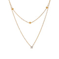Colar Feminino de Camadas Gota com Zircônia em Aço Inoxidável 3 YH5310A Gold