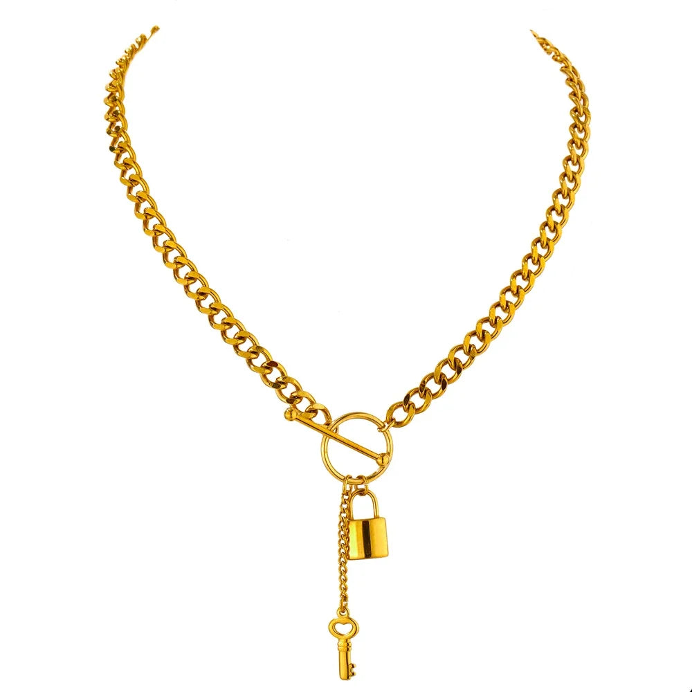 Colar Feminino Gota em Aço 316L 3 Ouro