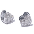 Yhpup Fashion Shiny Cubic Zirconia Love Double Face Heart Earrings High Quality Stainless Steel Charm Luxury Sweet Jewelry Gift
