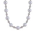 Yhpup Grey Imitation Pearl Beads Handmade Chain Stainless Steel Collar Necklace Fashion Temperament Charm Women Jewelry Gala YH2510A
