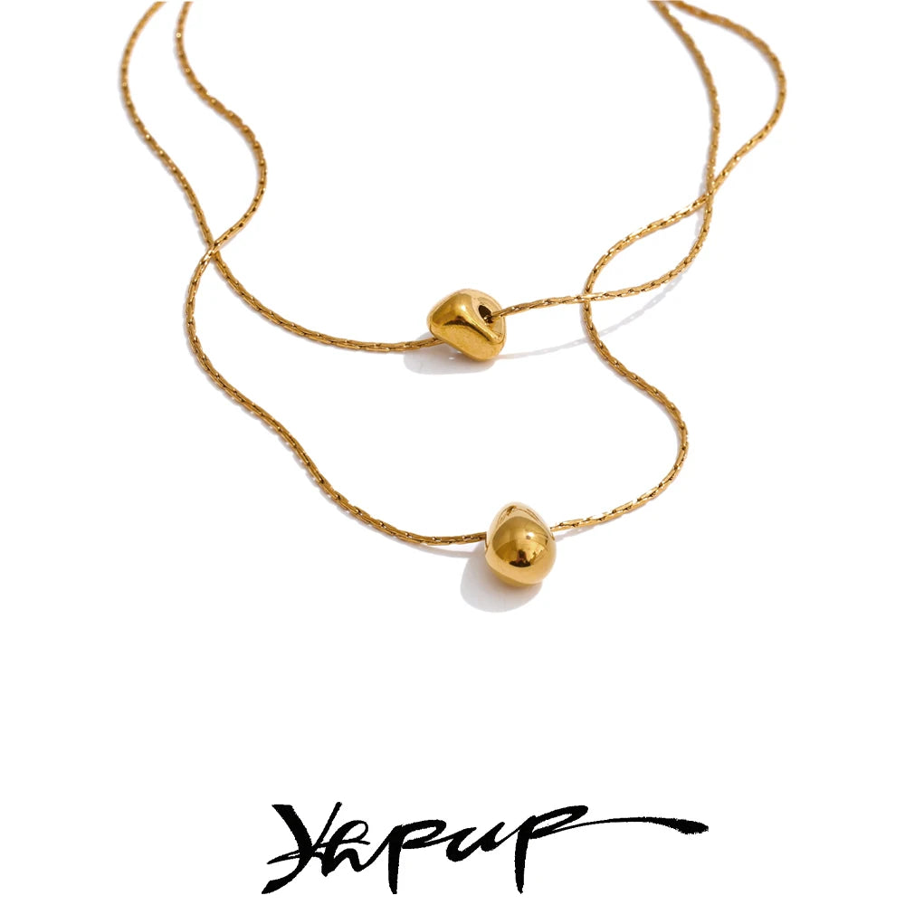 Colar Feminino de Camadas Gota em Aço 316L 3