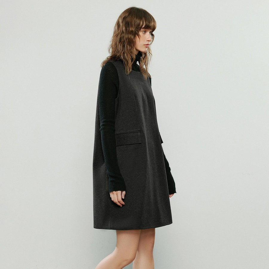 Vestido Colete Midi de Inverno para Sobreposição