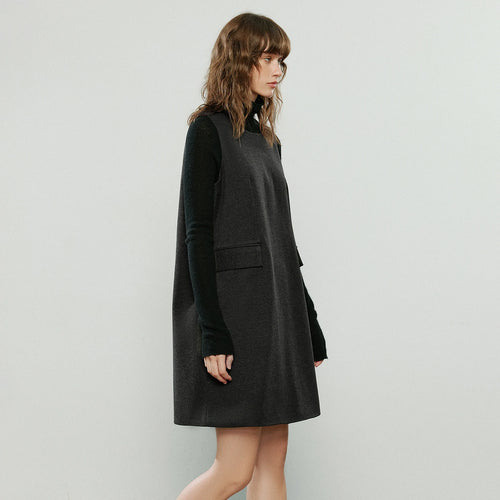 Vestido Colete Midi de Inverno para Sobreposição