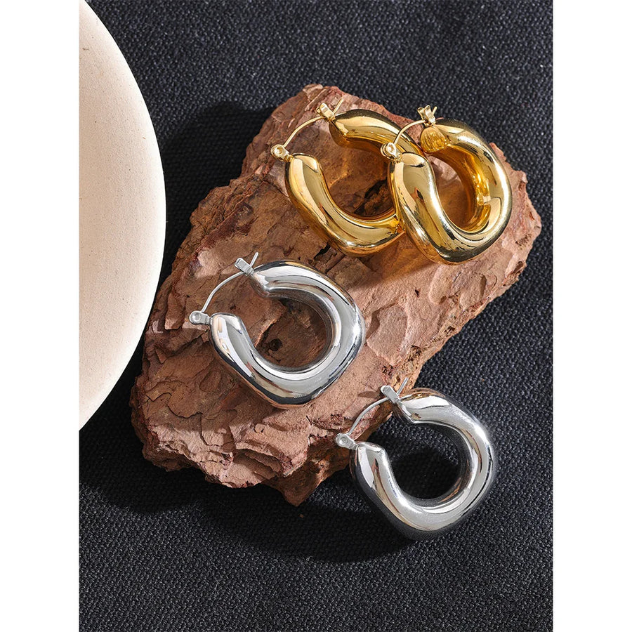 Brinco de Argola Geométrica Chunky